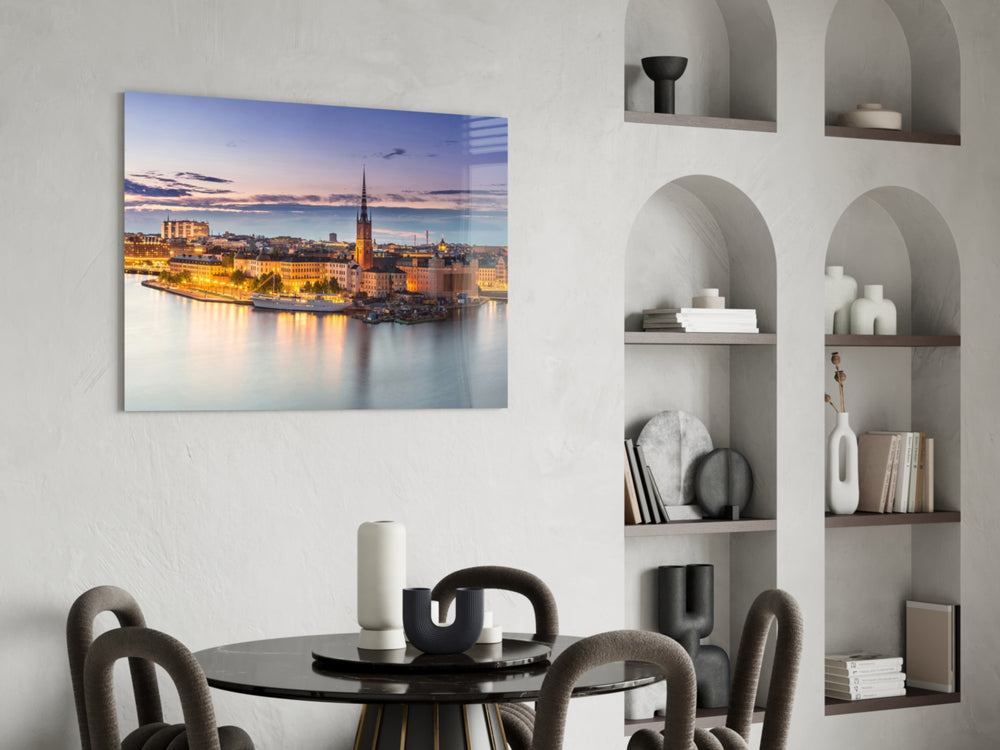 Cinematic travel print bringing Scandinavian edge to a hallway
