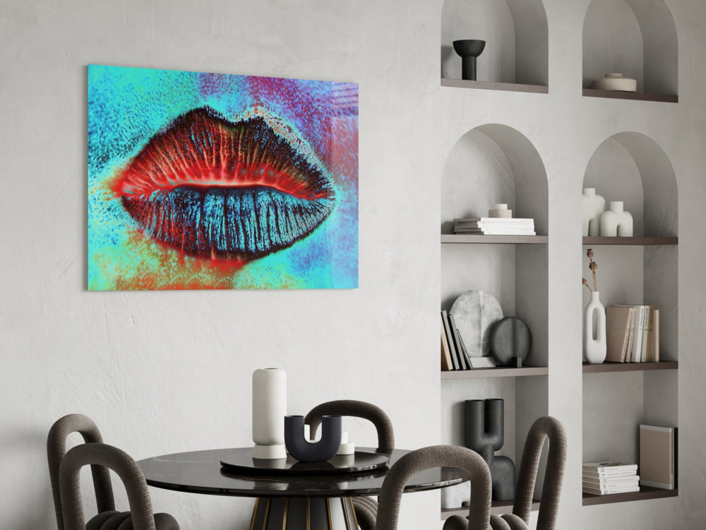 Cinematic beauty print bringing halftone edge to a creative loft