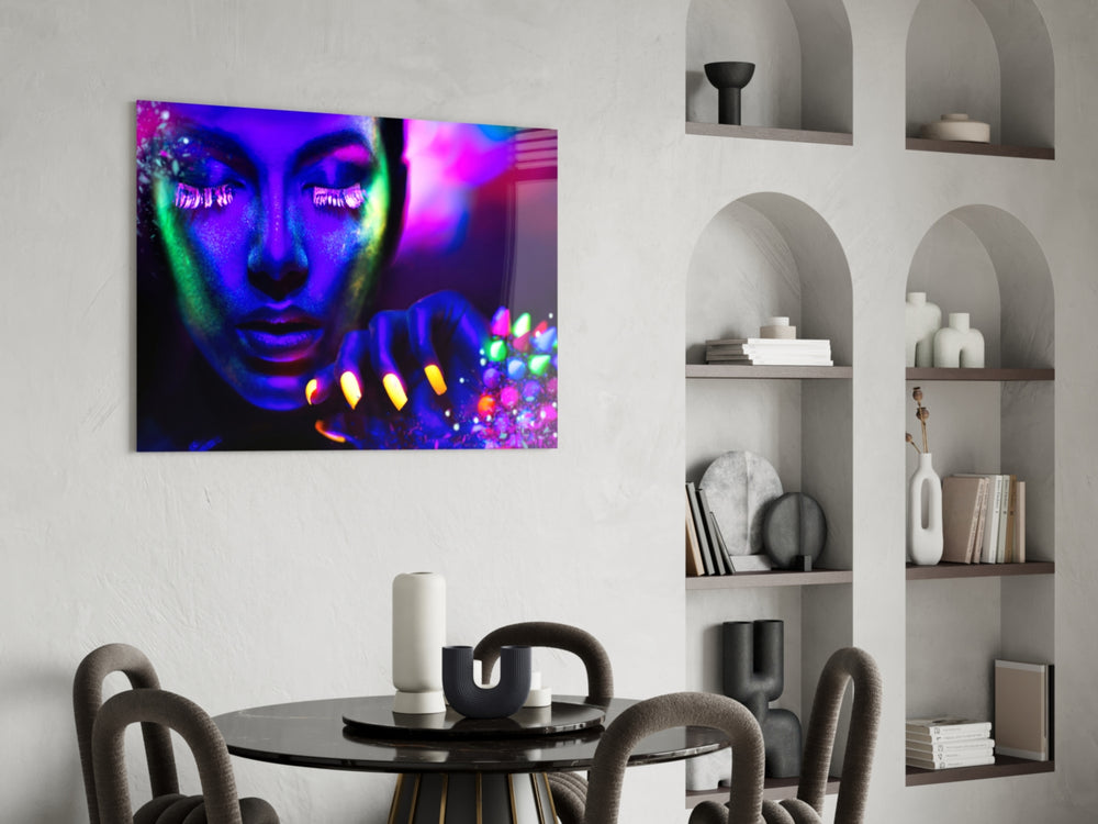 Cinematic beauty print bringing blacklight edge to a creative loft