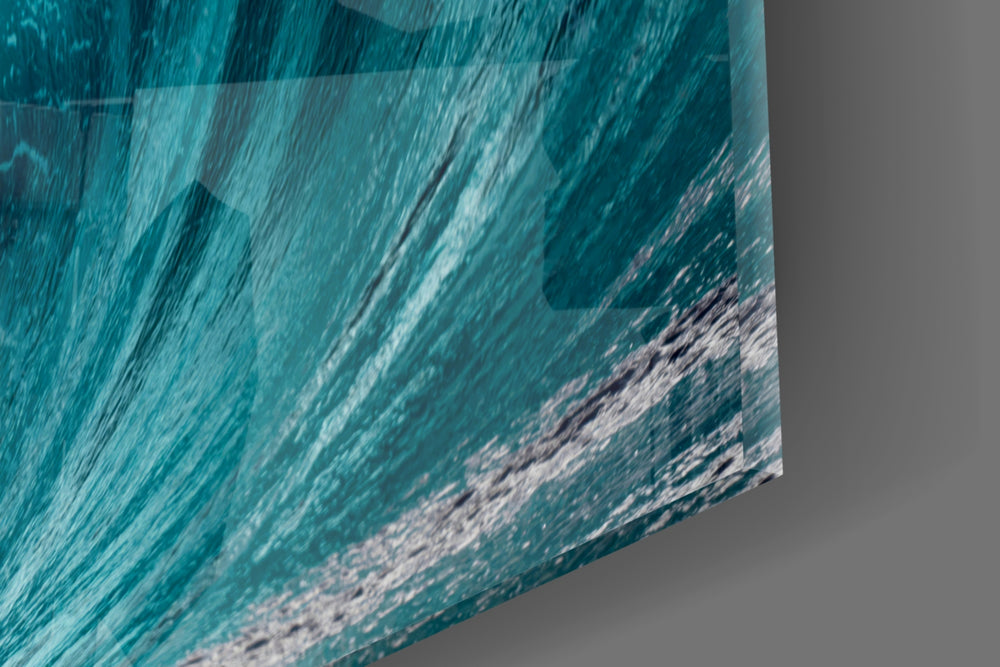 Cinematic artwork in a coastal-themed bedroom interior