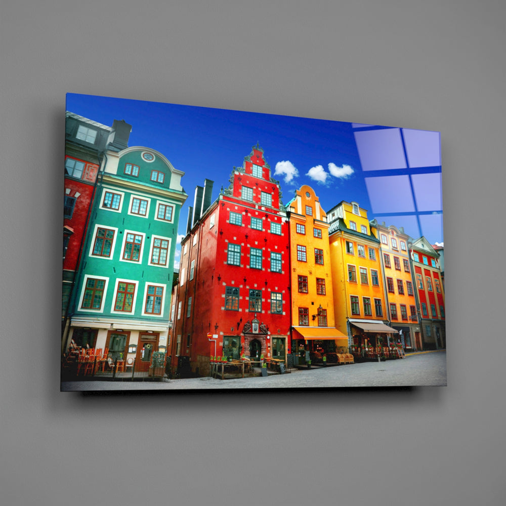 Travel panel anchoring a hallway wall