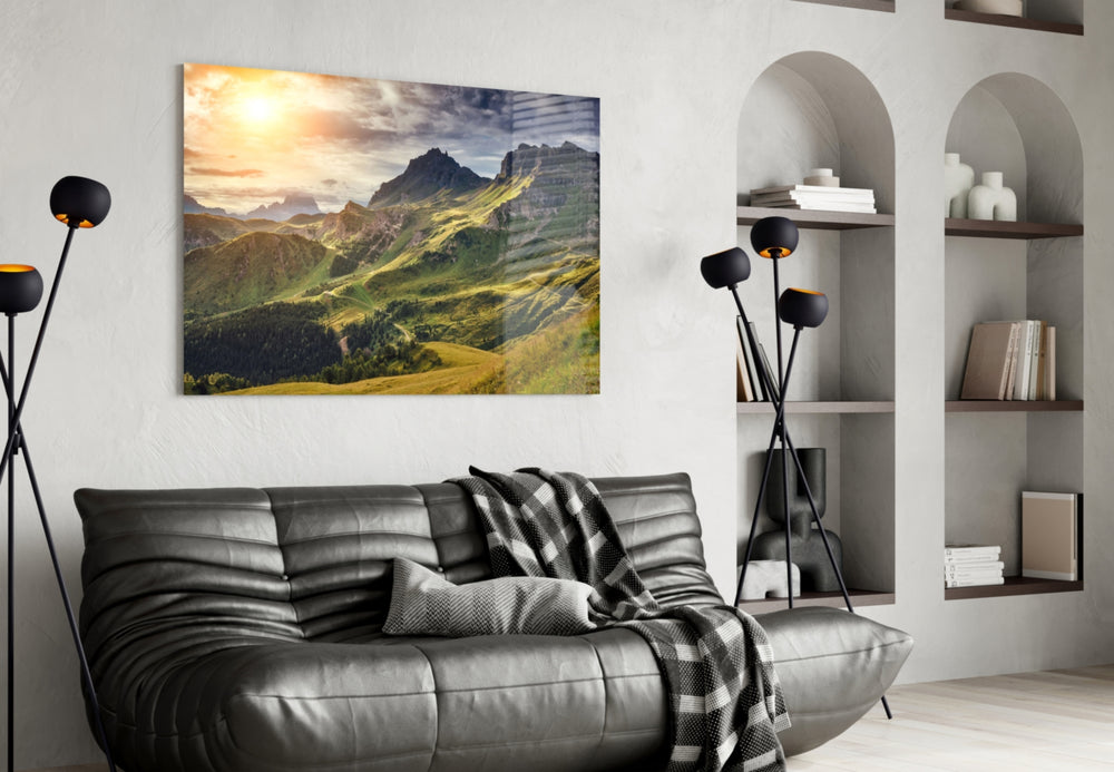 Mountain View artwork styled in a chalet-styled lounge