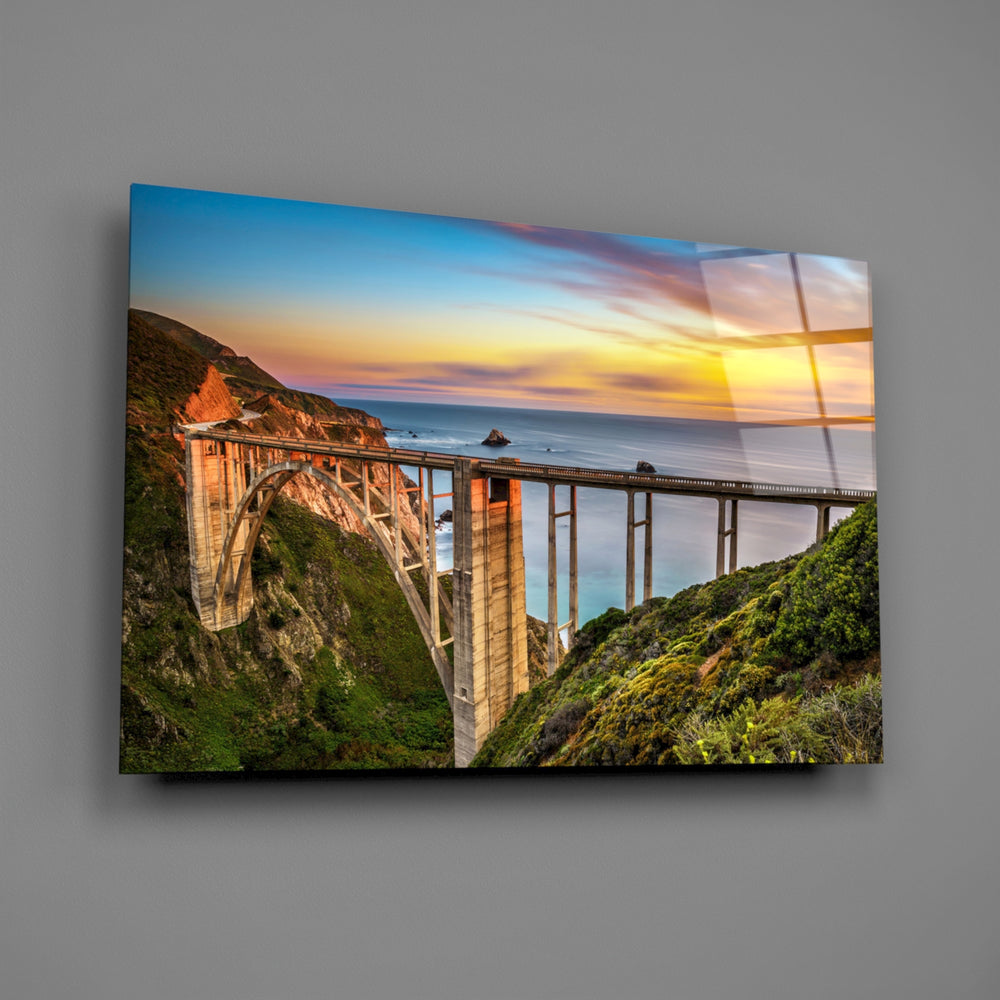 Travel panel anchoring a hallway wall