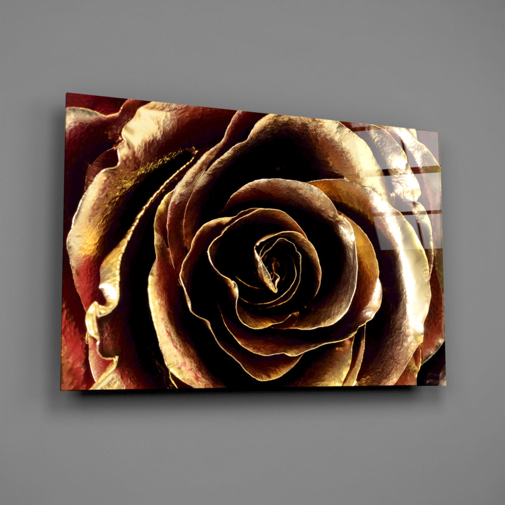 Floral panel anchoring a master bedroom wall