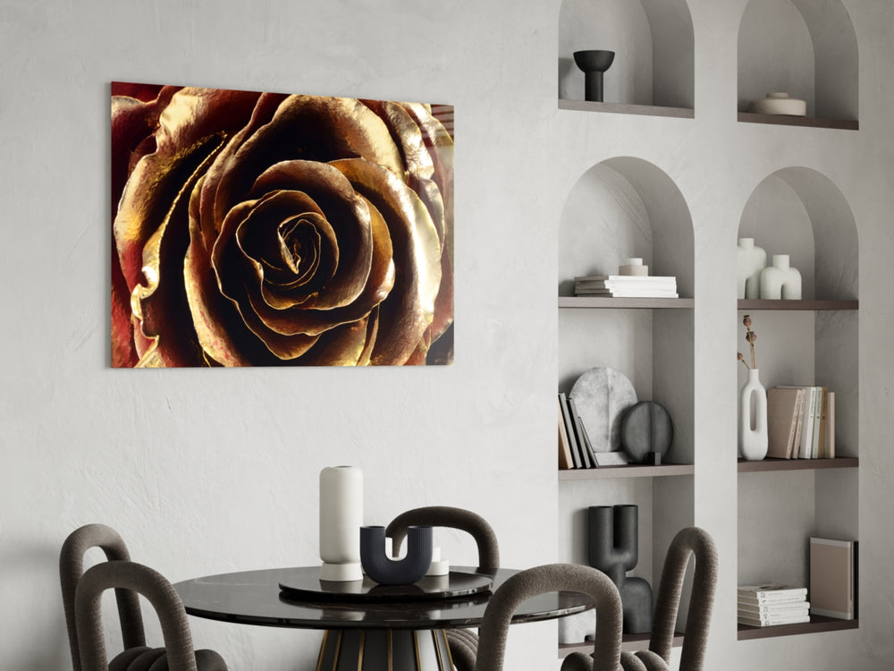 Cinematic floral print bringing baroque edge to a hotel-styled lounge
