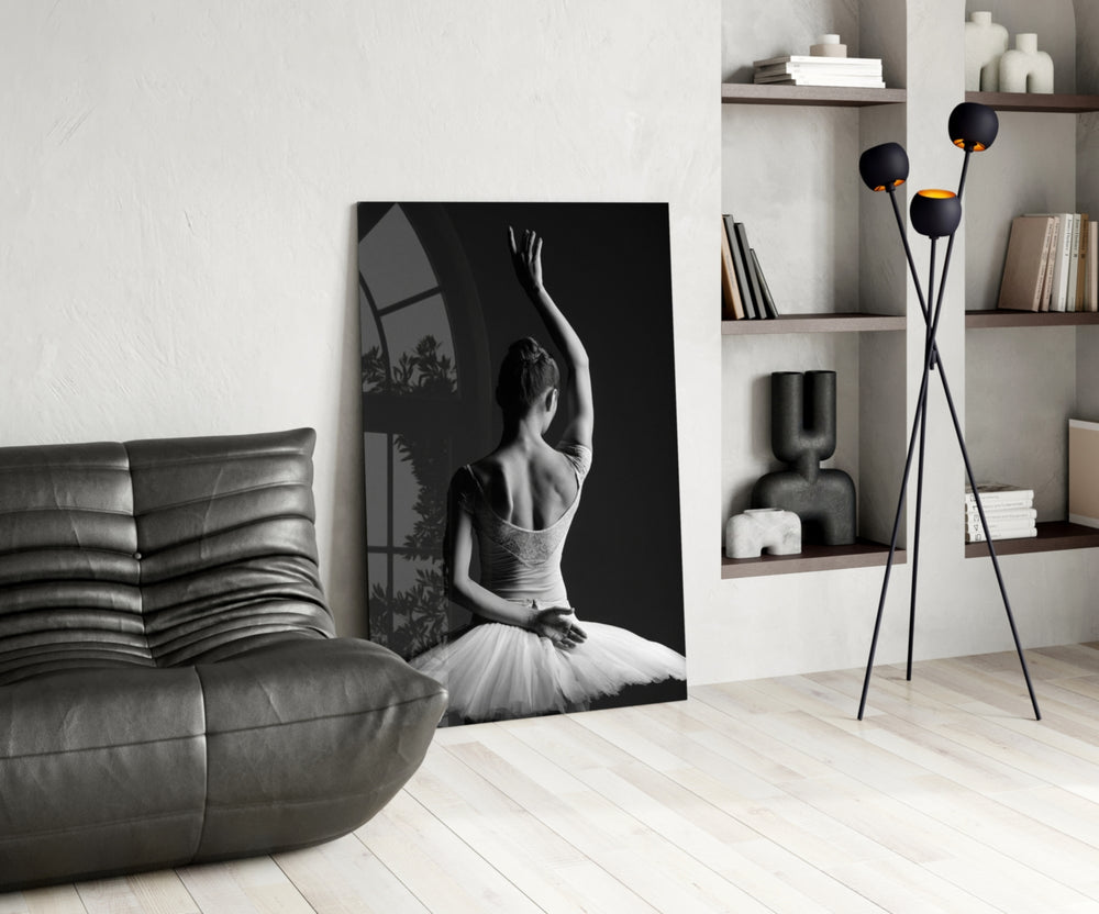 Cinematic ballet print bringing performing-arts edge to a creative loft