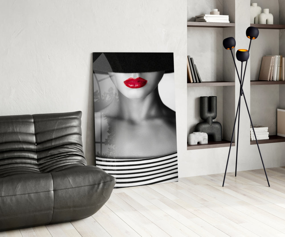 Cinematic editorial print bringing fashion edge to a bedroom