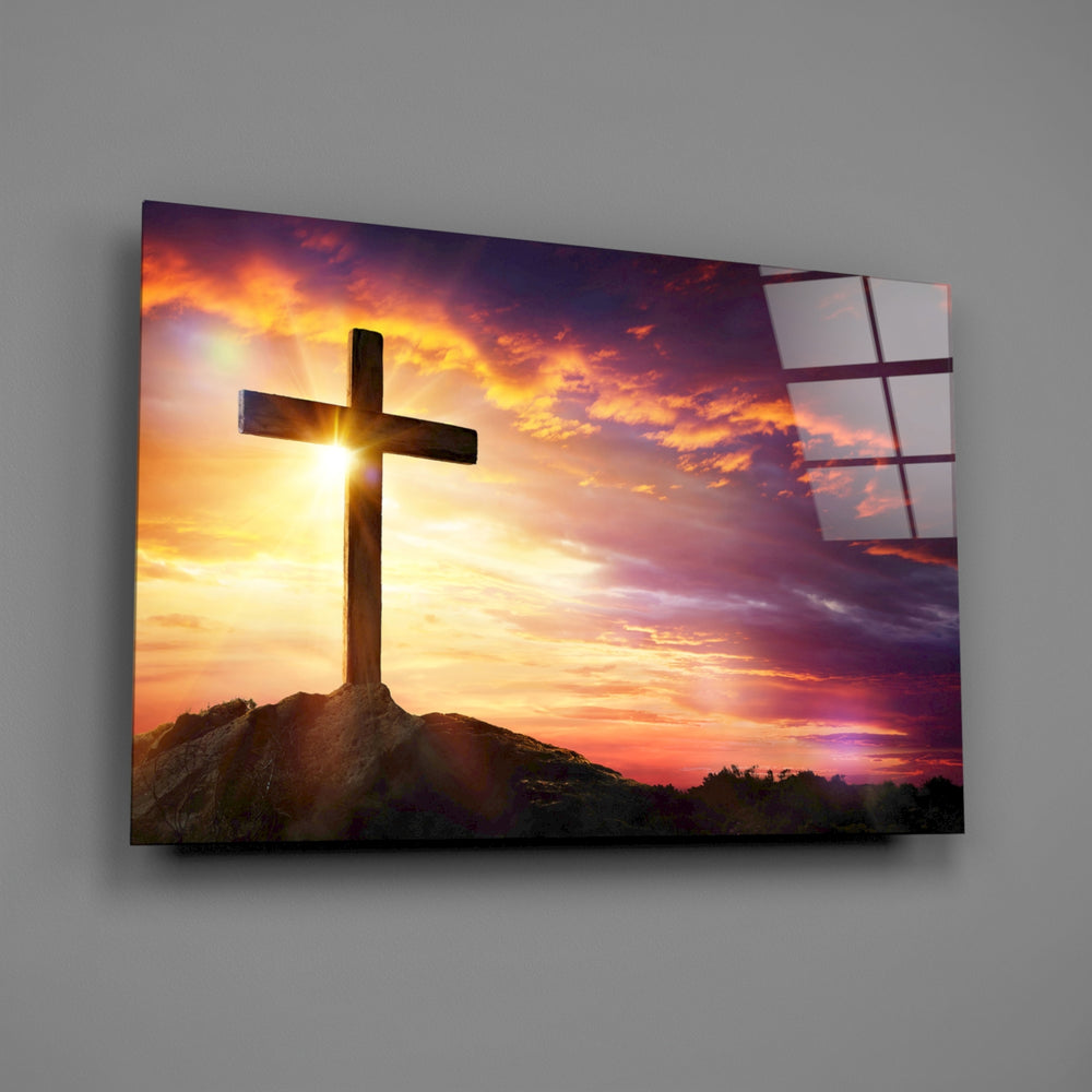 Sacred panel anchoring a study wall