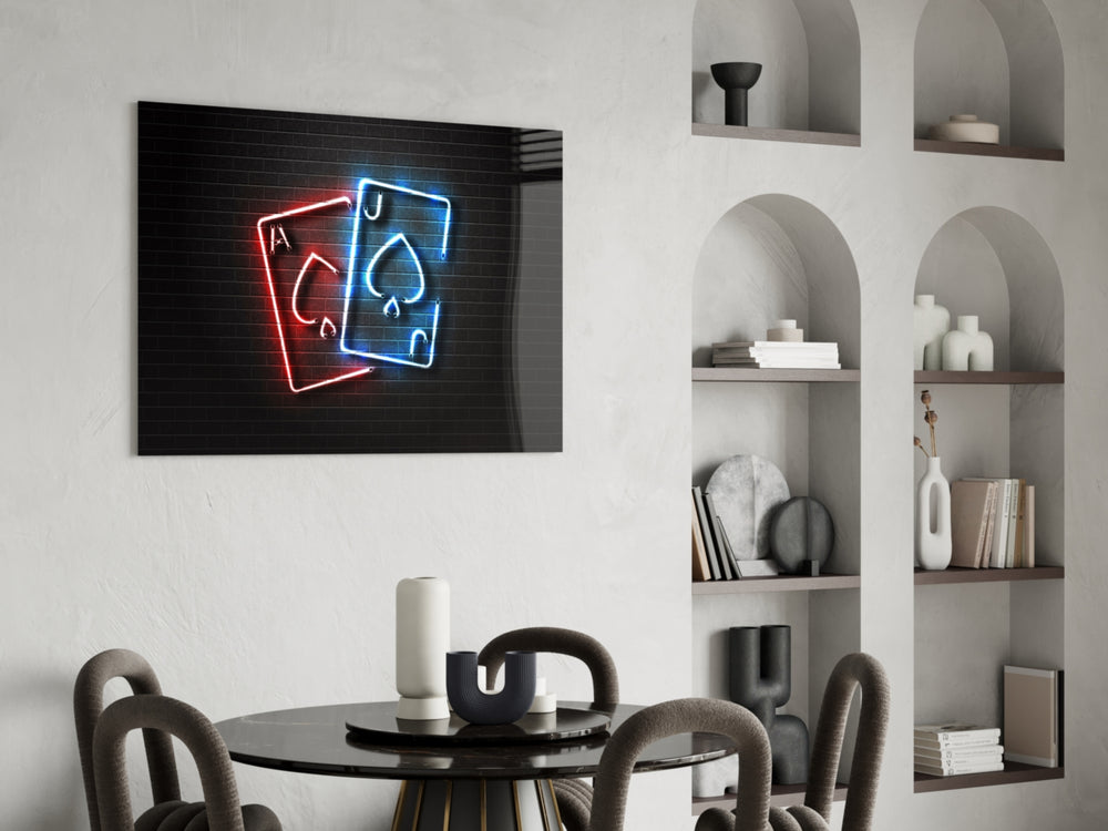 Cinematic casino print bringing Vegas edge to a basement bar