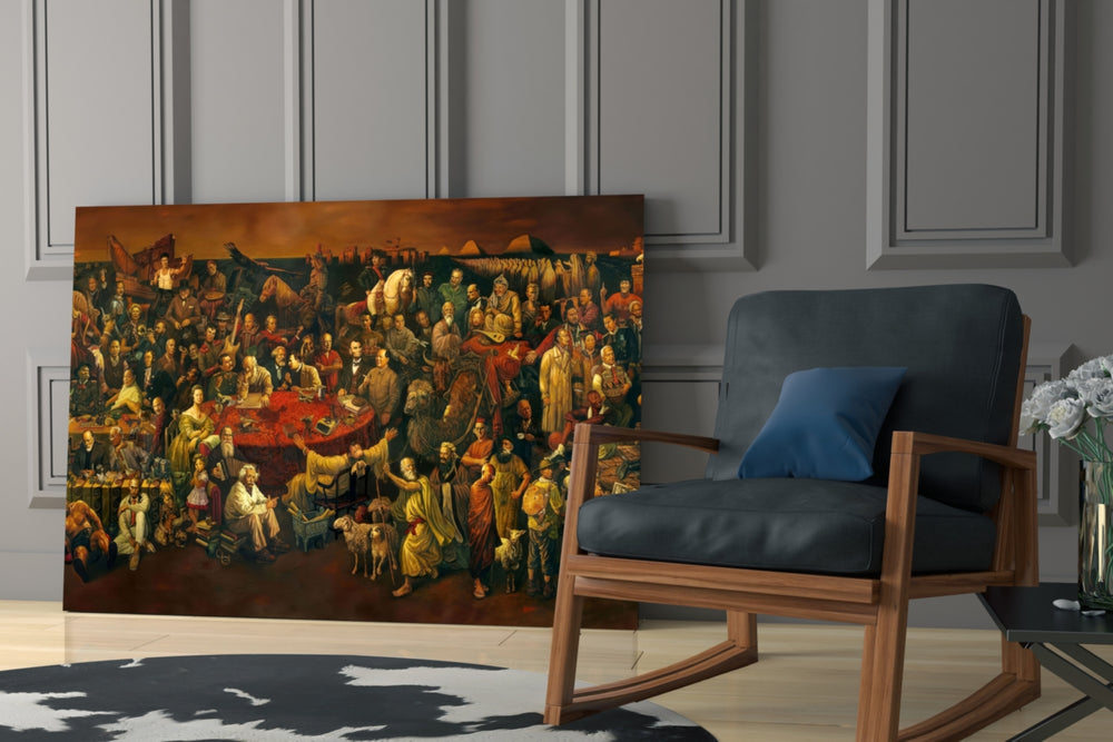 Classical yatay panel against an ivory-painted accent wall