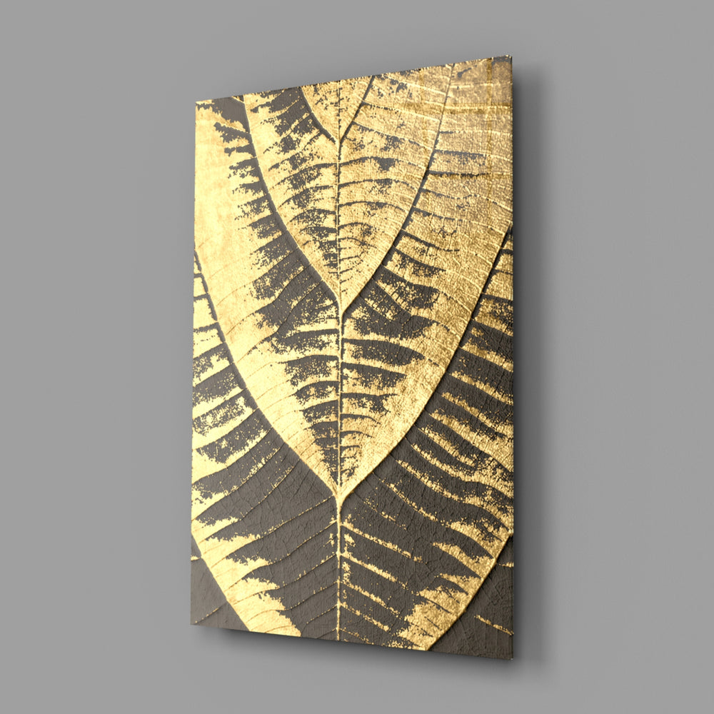 Luxe botanical panel anchoring a master bedroom wall