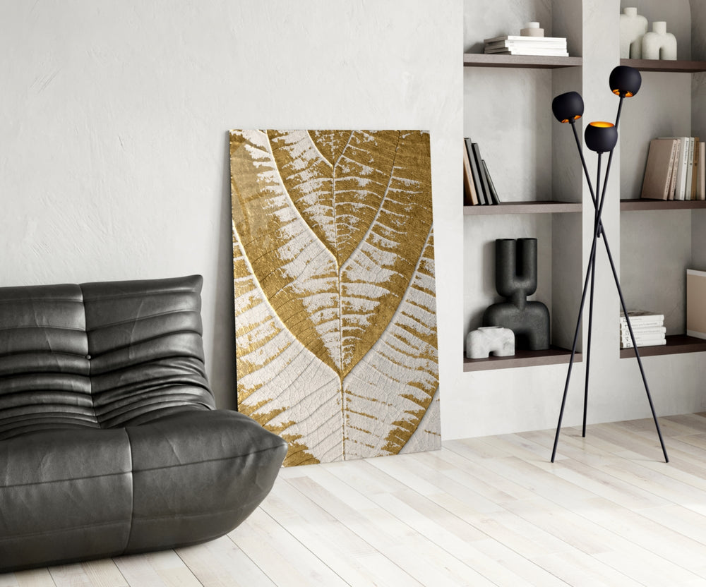 Cinematic abstract print bringing luxe edge to a hallway