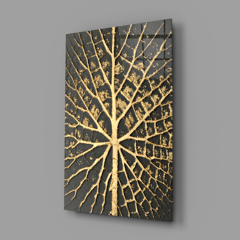 Luxe abstract panel anchoring a master bedroom wall