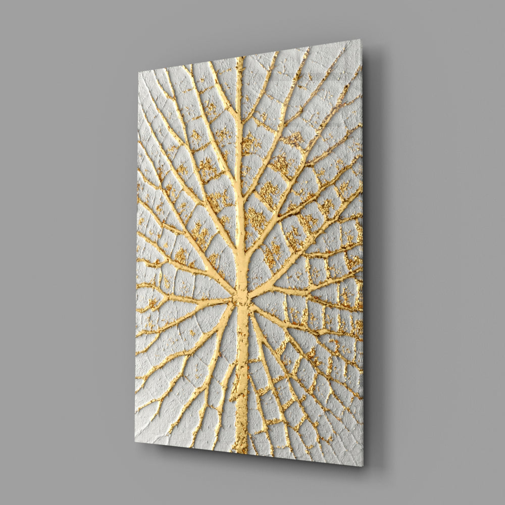 Luxe abstract panel anchoring a master bedroom wall