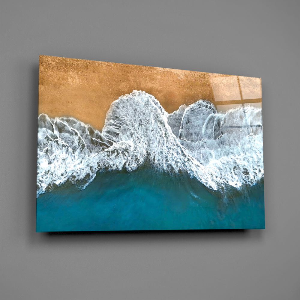 Coastal panel anchoring a hallway wall
