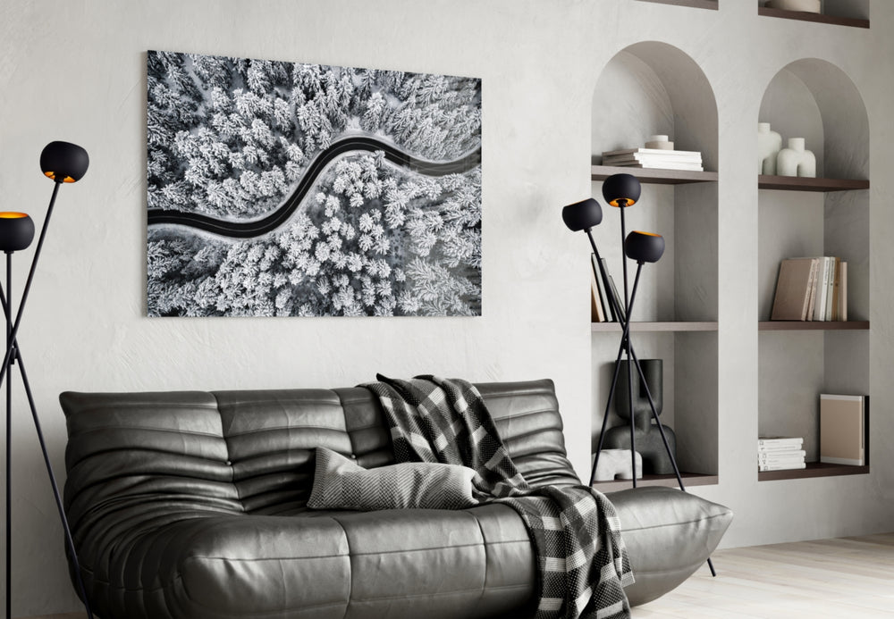 Forest Landscape artwork styled in a chalet-styled lounge