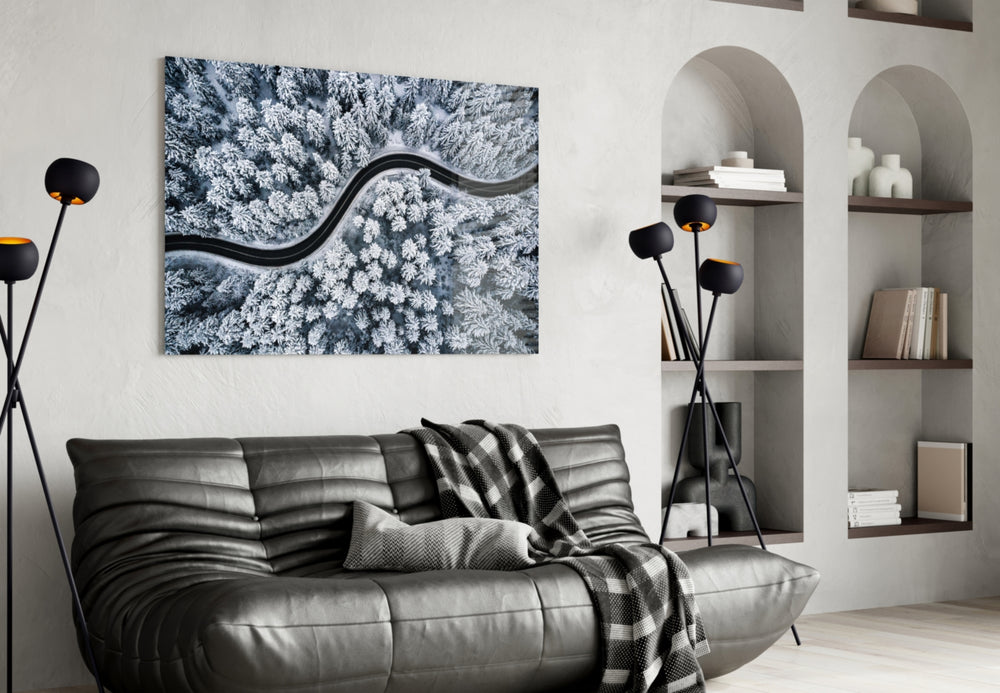 Forest Landscape artwork styled in a chalet-styled lounge