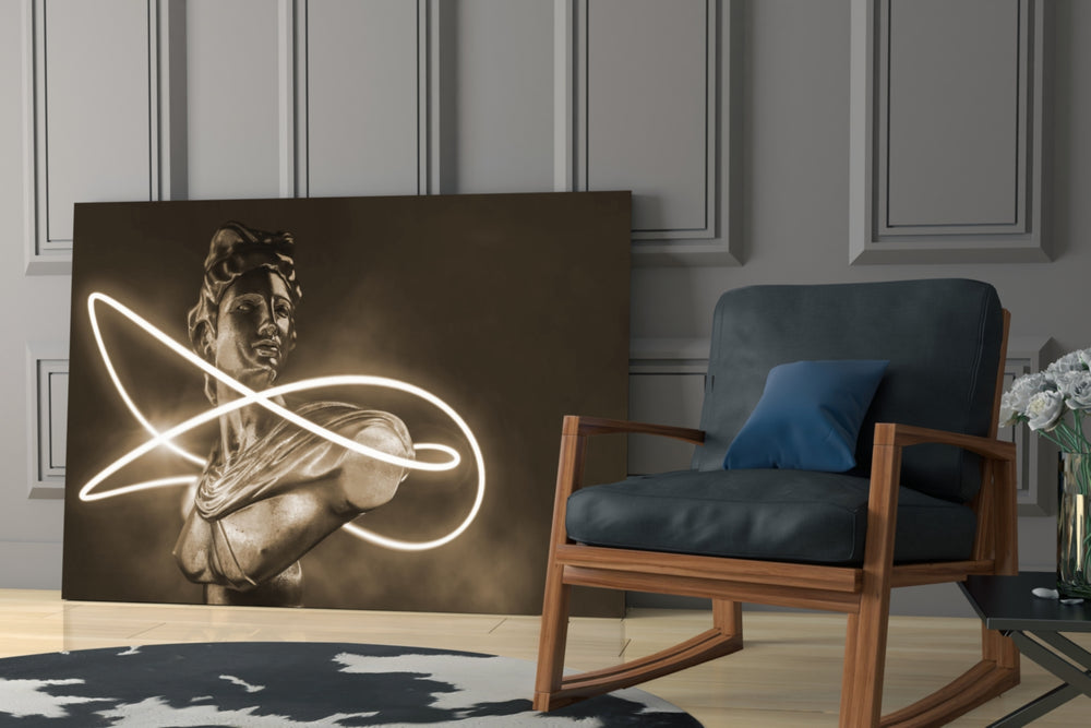 Pop-classical yatay panel against an umber-painted accent wall