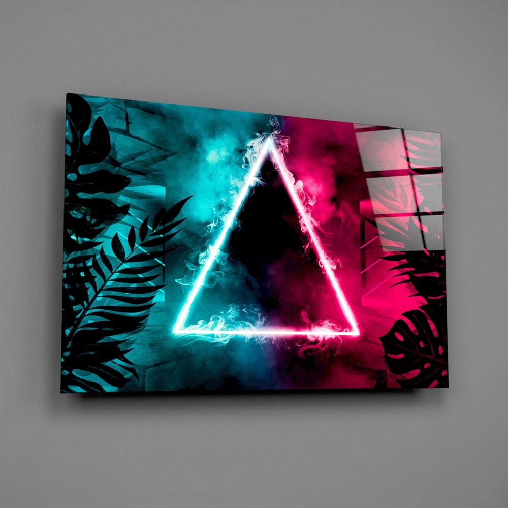 Synthwave panel anchoring a teen room wall