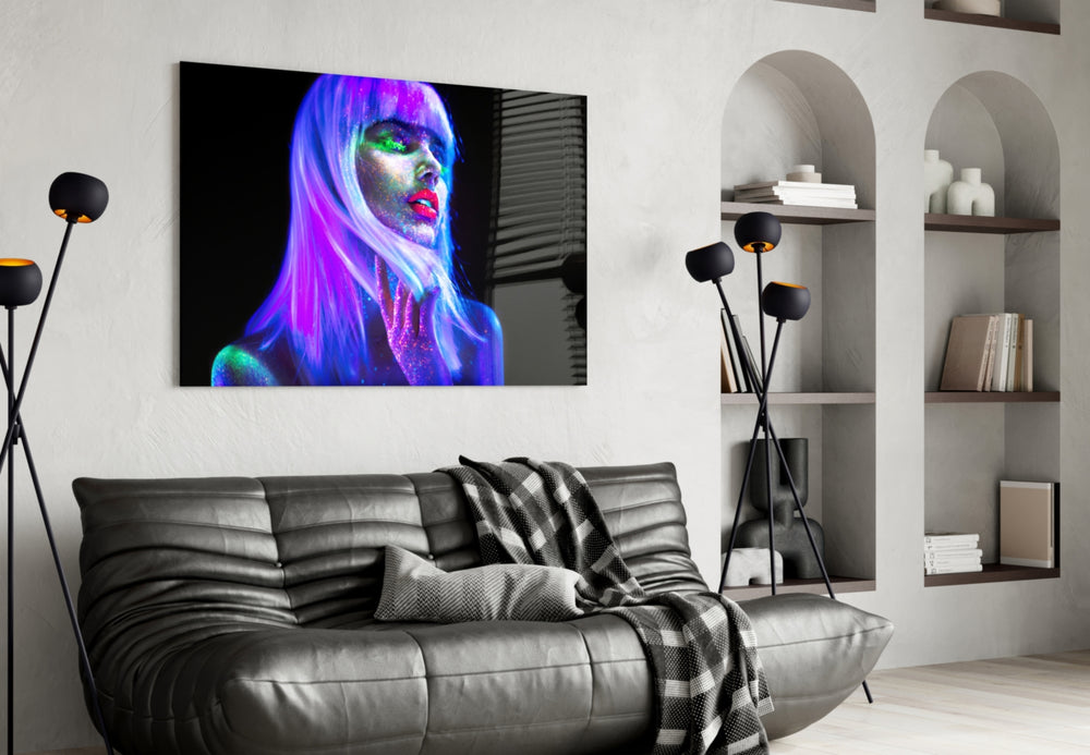 Woman artwork styled in a bedroom interior