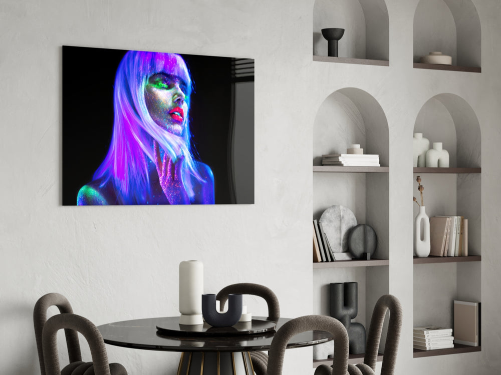 Cinematic beauty print bringing blacklight edge to a creative loft