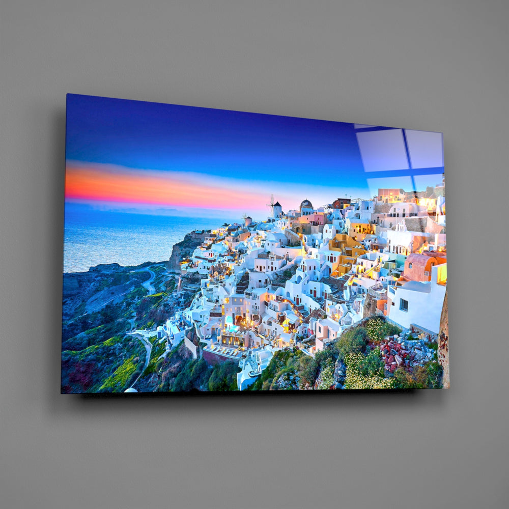 Travel panel anchoring a hotel-styled lounge wall