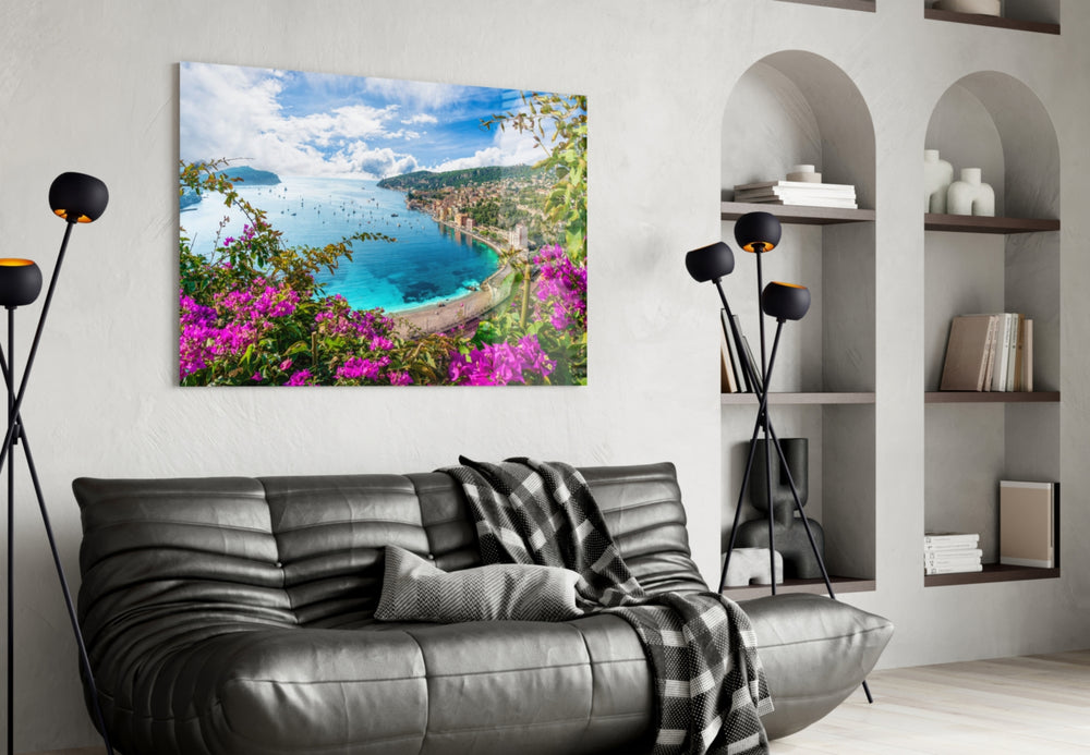 Nice France artwork styled in a study interior