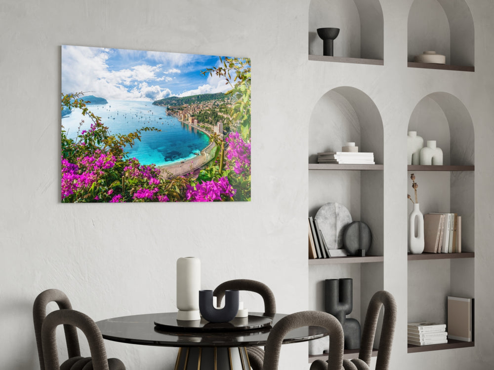 Cinematic travel print bringing Côte-d'Azur edge to a hallway