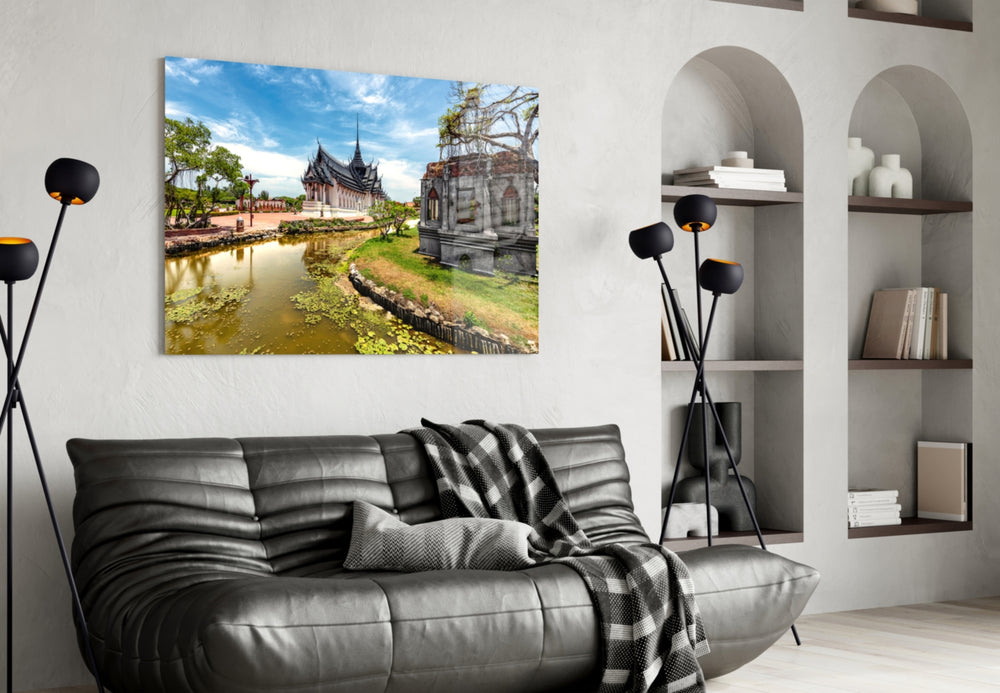 Small Village artwork styled in a study interior