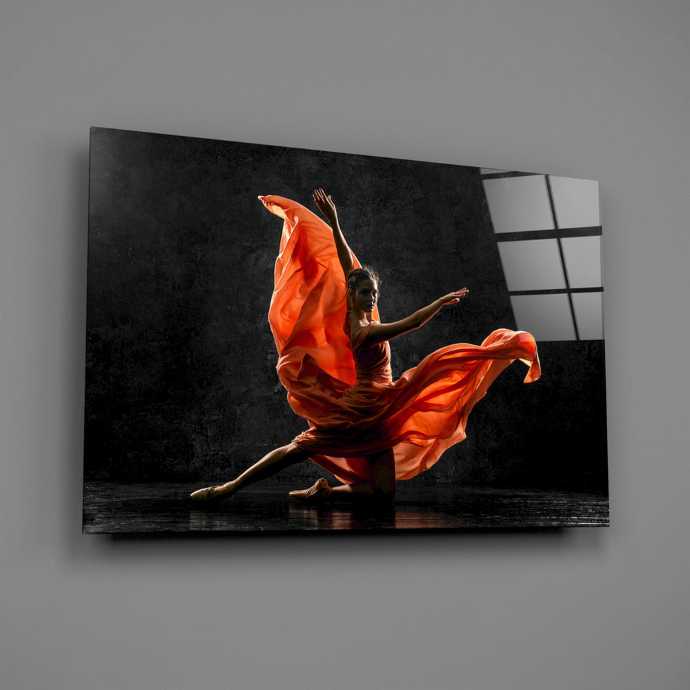 Stage-art panel anchoring a studio wall