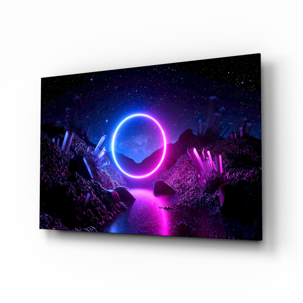 Abstract Art glass wall art in a modern teen room