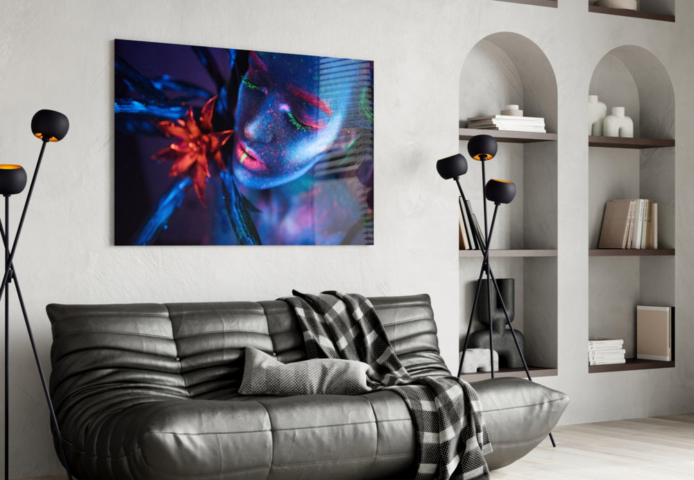Woman artwork styled in a bedroom interior