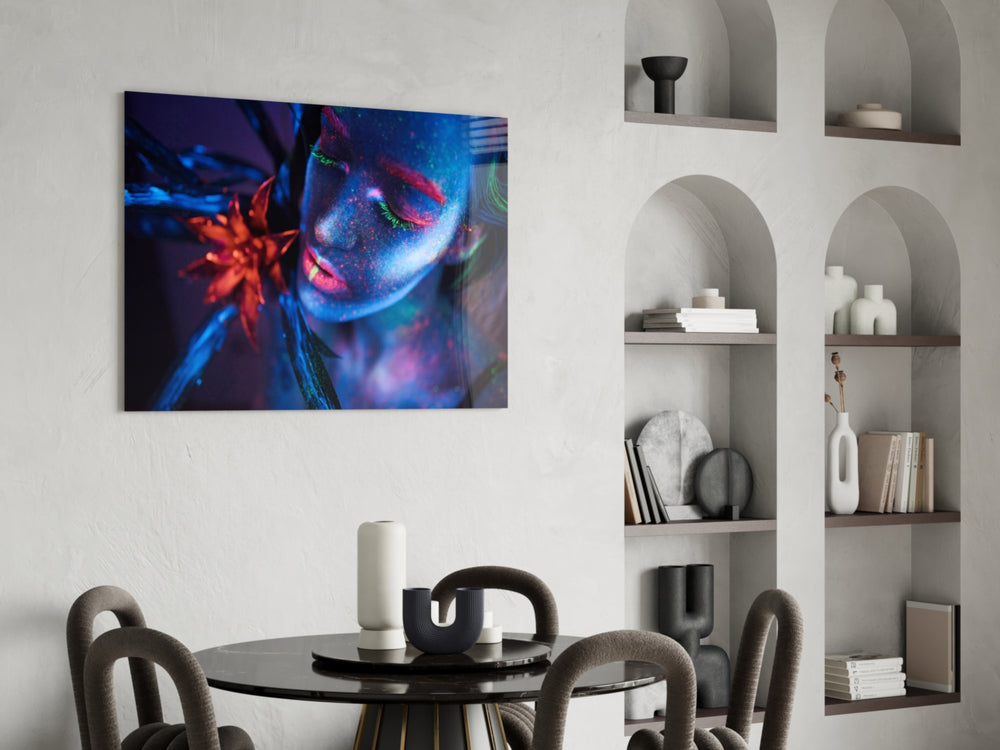 Cinematic beauty print bringing blacklight edge to a creative loft
