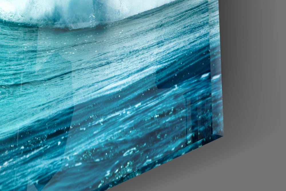 Cinematic artwork in a coastal-themed bedroom interior