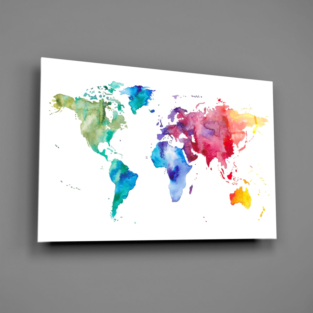 Cartographic panel anchoring a home office wall