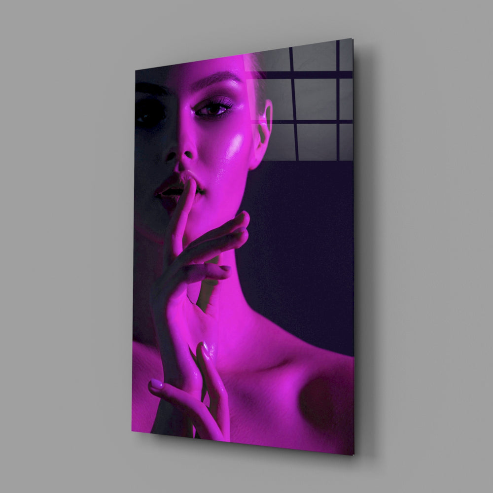 Beauty editorial panel anchoring a creative loft wall