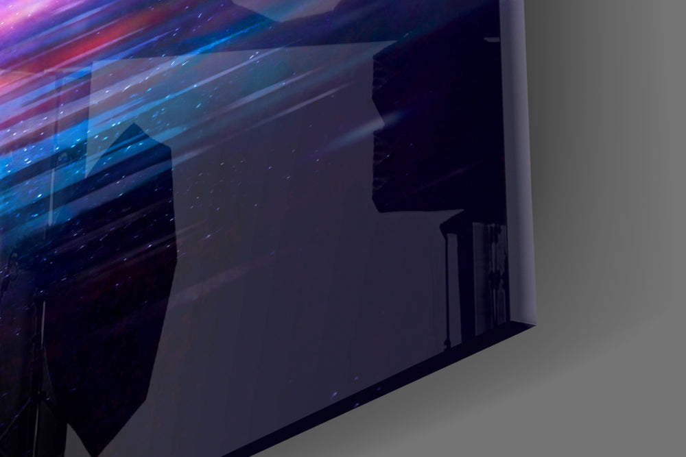 Cinematic artwork in a sci-fi-themed lounge interior