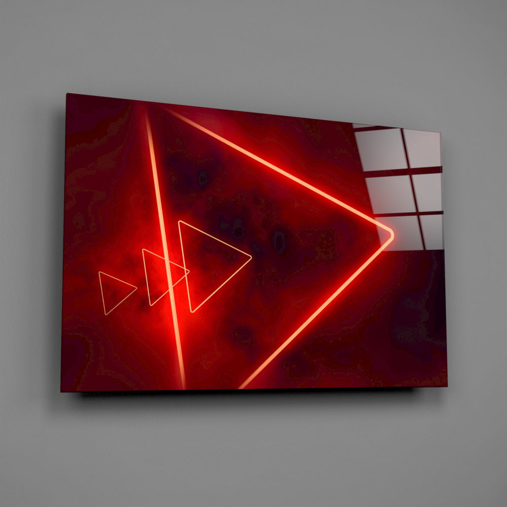 Synthwave panel anchoring a creative loft wall