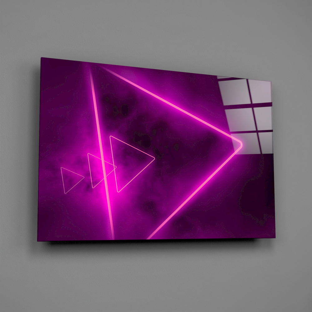 Synthwave panel anchoring a creative loft wall