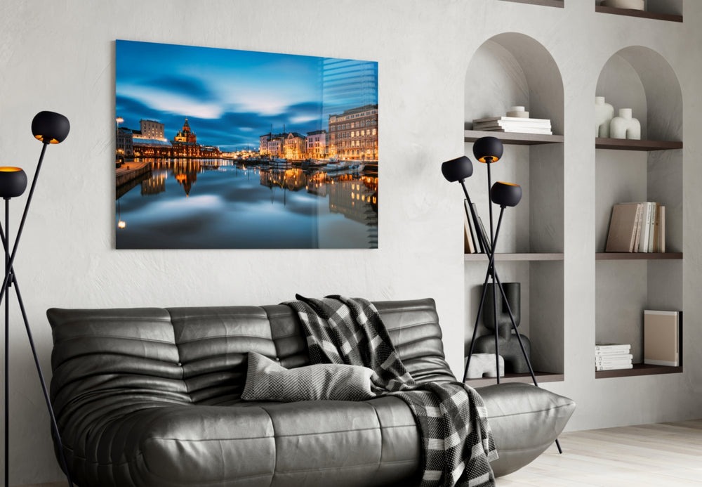 Helsinki Finland artwork styled in a study interior