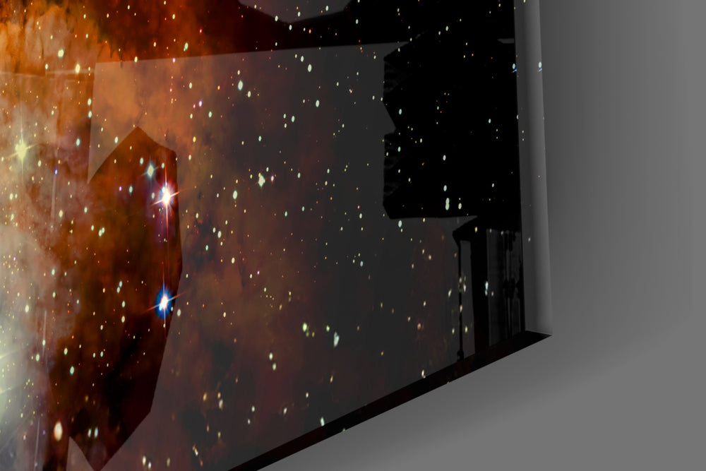 Cinematic artwork in a sci-fi-themed living room interior