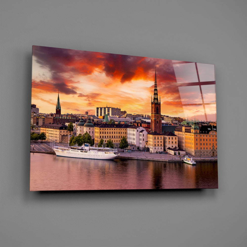 Travel panel anchoring a hotel-styled lounge wall