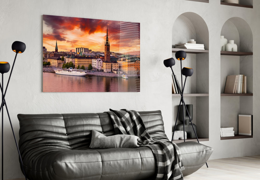 Stockholm artwork styled in a study interior