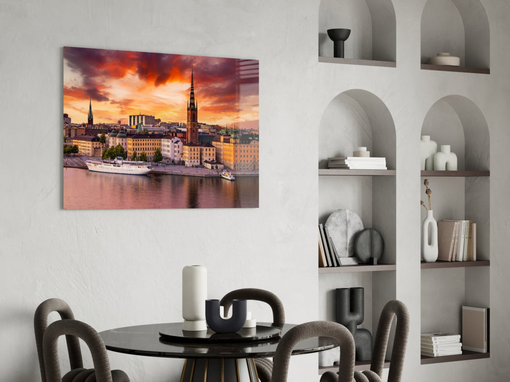 Cinematic travel print bringing Scandinavian edge to a hallway