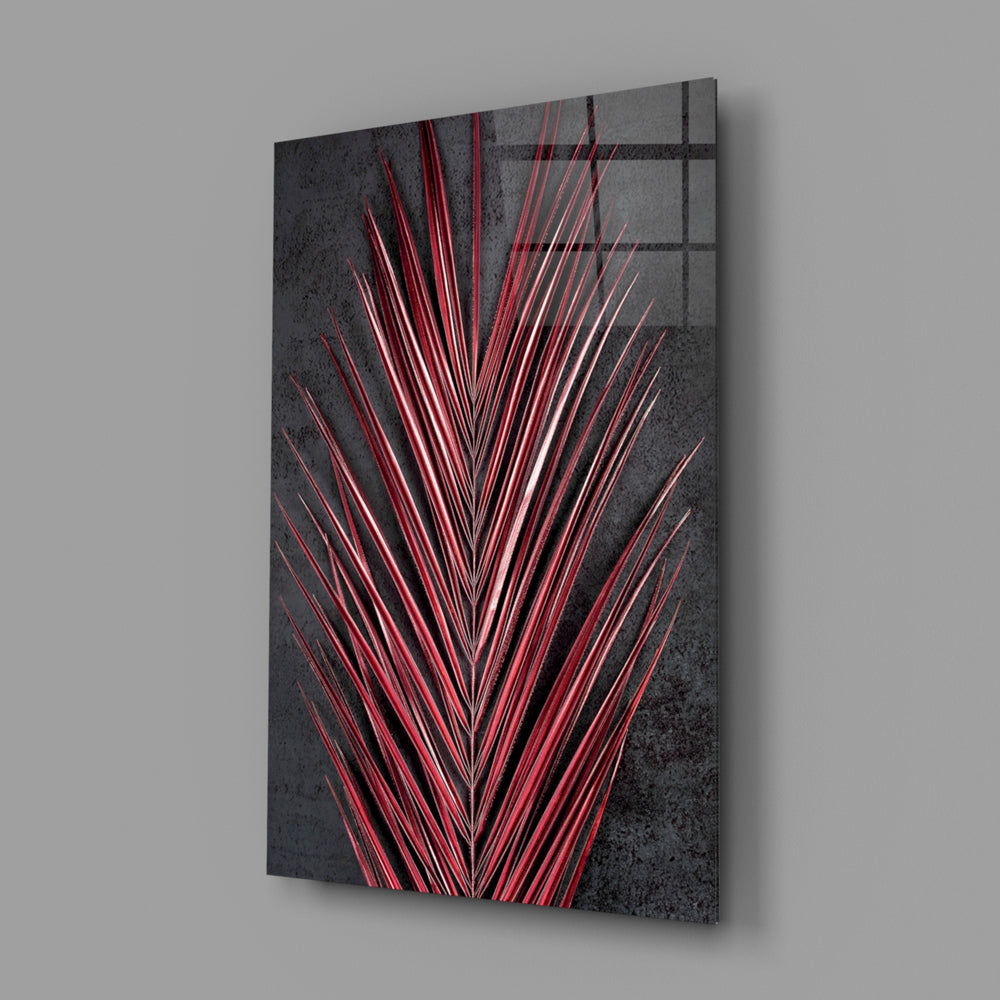 Botanical panel anchoring a study wall