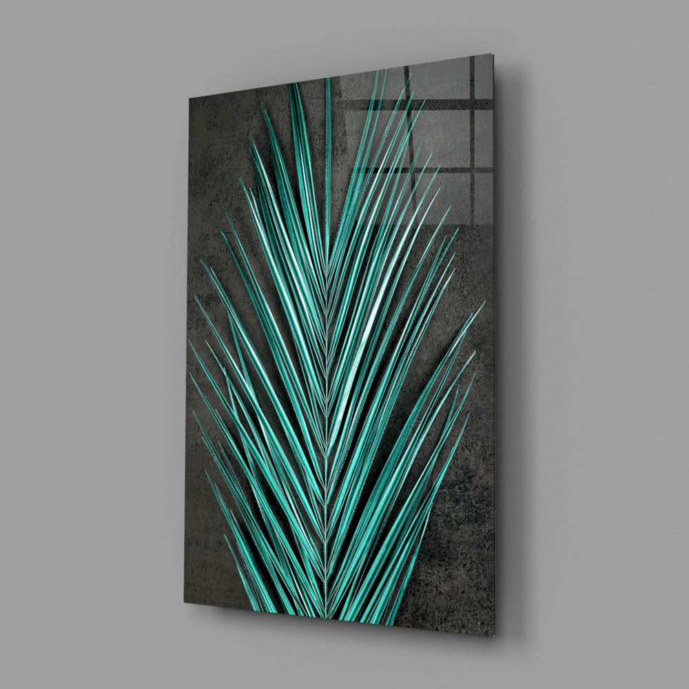 Botanical panel anchoring a study wall