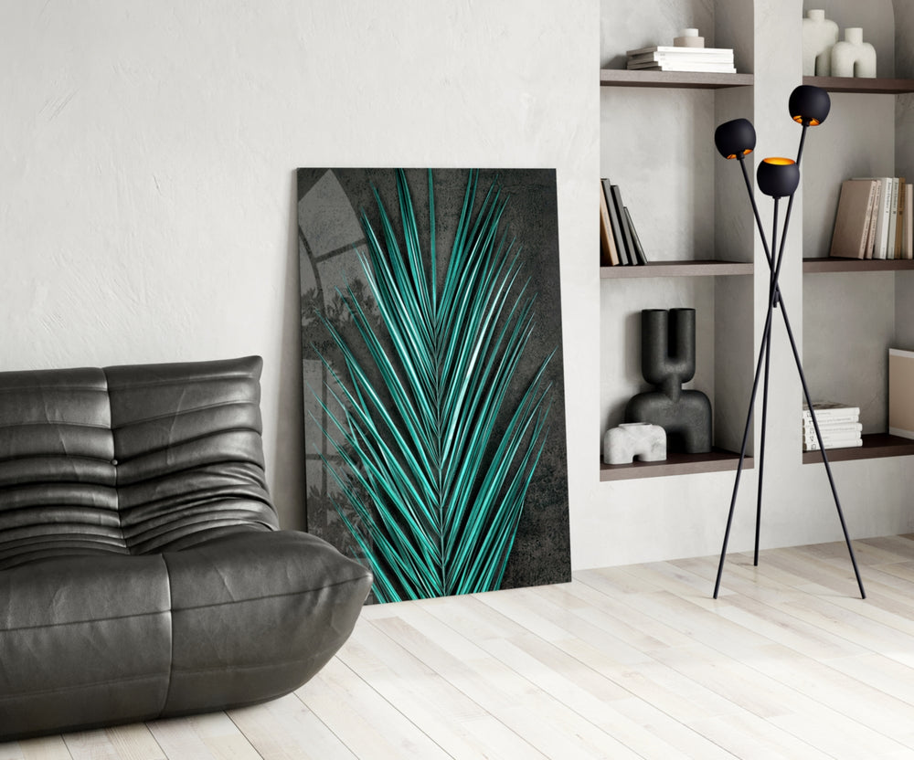 Cinematic botanical print bringing tropical edge to a wellness studio
