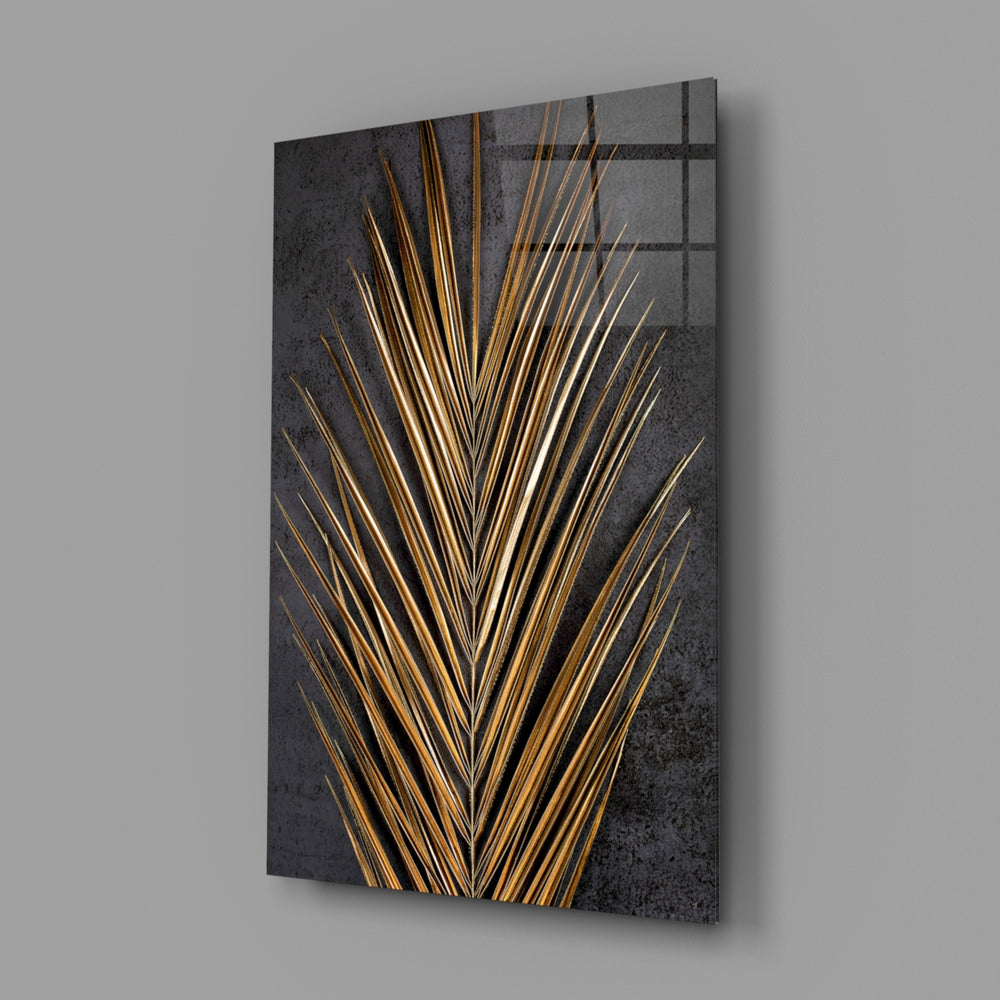 Botanical panel anchoring a study wall