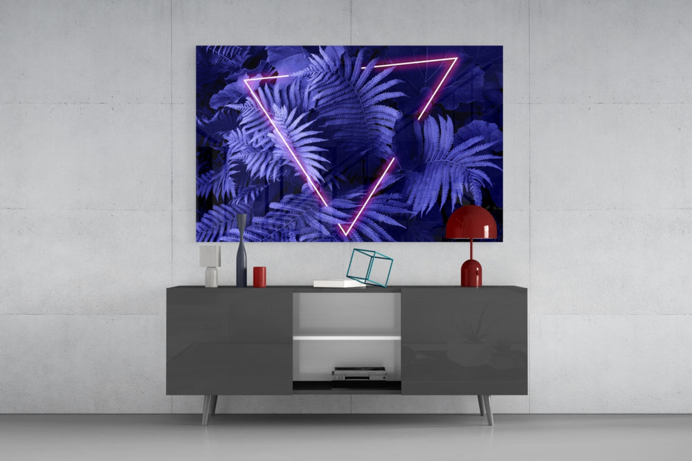 Cinematic artwork in a fashion-themed lounge interior