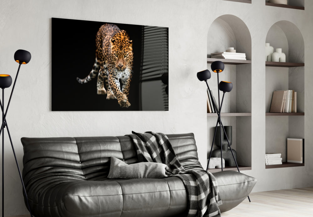 Tiger artwork styled in a man cave interior